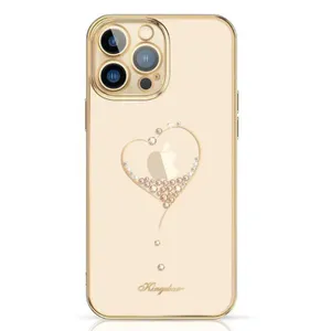 Etui silikonowe z kryształami Swarovski Kingxbar Wish Series do iPhone 15 Pro - złote