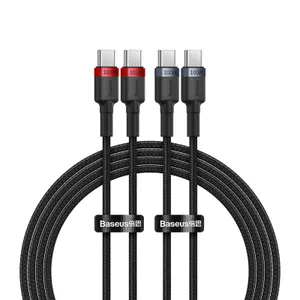Kabel Baseus Cafule USB-C / USB-C 100W 2 m - czerwono-czarny i czarno-szary (2 szt.)