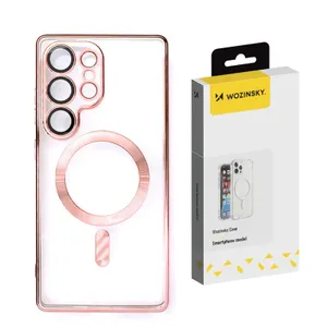 Etui Wozinsky Electroplated Case z Magsafe na Samsung Galaxy S25+ - różowe