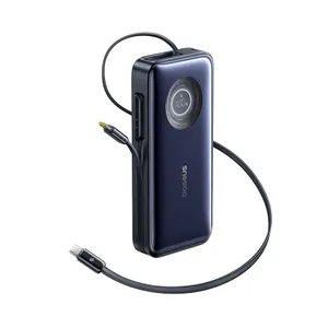 Powerbank Baseus EnerCore CR11 20000mAh 100W ze zwijanym kablami USB-C - czarny 