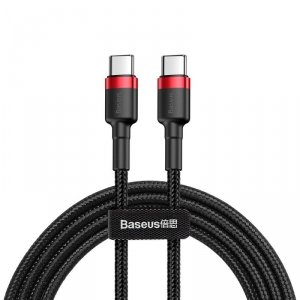 Kabel Baseus CATKLF-H91 USB-C - USB-C PD QC 60W 3A 480Mb/s 2m - czarno-czerwony