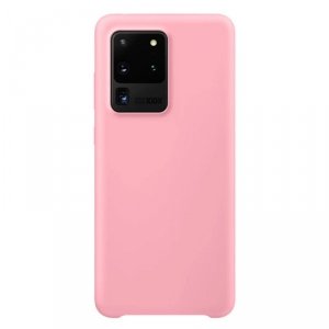 Silicone Case elastyczne silikonowe etui pokrowiec Samsung Galaxy S20 Ultra różowy