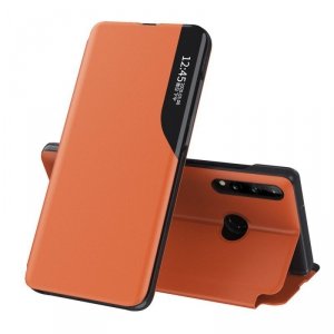 Eco Leather View Case elegancki futerał etui z klapką i funkcją podstawki Huawei P40 Lite E pomarańczowy