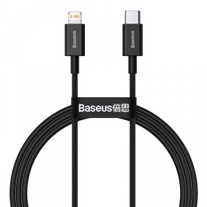 Baseus Superior kabel USB Typ C - Lightning do szybkiego ładowania Power Delivery 20 W 1 m czarny (CATLYS-A01)