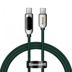 Kabel Baseus CATSK-B06 USB-C - USB-C PD 100W 5A 480Mb/s 1m - zielony