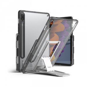 Ringke Fusion Combo Outstanding sztywne etui z żelową ramką do Samsung Galaxy Tab S7 11'' + samoprzylepna podstawka szary (FC475