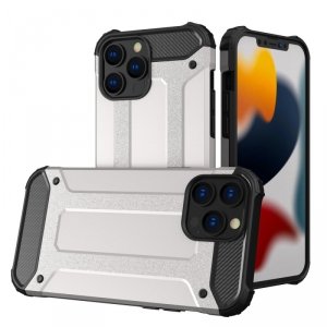 Hybrid Armor pancerne hybrydowe etui pokrowiec iPhone 13 Pro srebrny