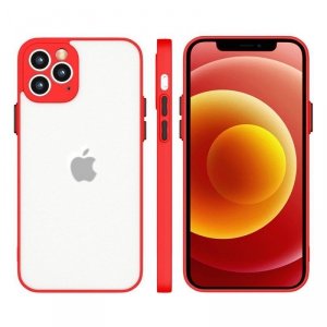 Milky Case silikonowe elastyczne półprzezroczyste etui do iPhone SE 2020 / iPhone 8 / iPhone 7 czerwony
