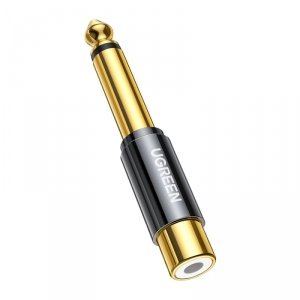 Ugreen przejściówka adapter jack 6,35 mm (męski) na RCA (żeński) złoty (AV169 80731)