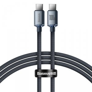 Baseus Crystal Shine Series kabel przewód USB do szybkiego ładowania i transferu danych USB Typ C - USB Typ C 100W 1,2m czarny (