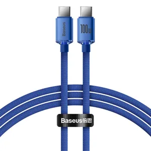 Kabel Baseus CAJY000603 USB-C - USB-C PD 100W 5A 480Mb/s 1,2m - niebieski