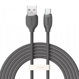 Baseus kabel, przewód USB – USB Typ C 100W długość 2 m Jelly Liquid Silica Gel szary (CAGD010101)