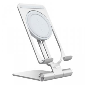 Nillkin PowerHold Mini podstawka stojak na smartfon z ładowarką bezprzewodową Qi 15W srebrny (NKT01)