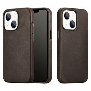 iCarer CH Leather case do iPhone 13 etui skórzane (kompatybilne z MagSafe) brązowy (ALI1208-CO)