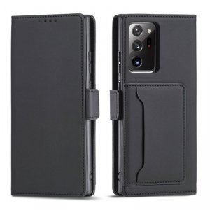 Magnet Card Case etui do Samsung Galaxy S22 Ultra pokrowiec portfel na karty kartę podstawka czarny