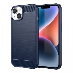 Carbon Case etui iPhone 14 Plus elastyczny żelowy pokrowiec na tył plecki niebieski