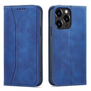 Magnet Fancy Case etui iPhone 14 Pro pokrowiec z klapką portfel podstawka niebieskie