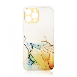 Marble Case etui do iPhone 12 Pro żelowy pokrowiec marmur pomarańczowy