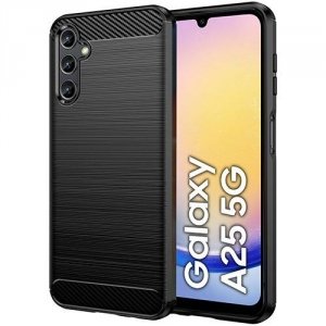 Carbon Case etui do Samsung Galaxy A25 5G elastyczny silikonowy karbonowy pokrowiec czarne