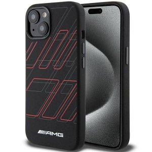 AMG AMHMP15M23SSPK iPhone 15 Plus / 14 Plus 6.7 czarny/black hardcase Silicone Large Rhombuses Pattern MagSafe