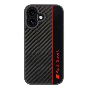 Audi Carbon Fiber Stripe iPhone 16 6.1czarny/black hardcase AUS-TPUPCIP16-R8/D1-BK