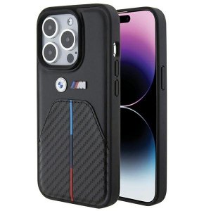 BMW BMHCP15L22NSTB iPhone 15 Pro 6.1 czarny/black Stamped Tricolor Stripe