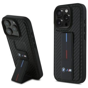 BMW BMHCP16XGSPCCK iPhone 16 Pro Max6.9 czarny/black hardcase M Grip Stand Smooth and Carbon
