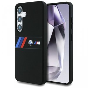Etui BMW Silicone Middle Tricolor        Stripes MagSafe do Samsung Galaxy S25 czarny