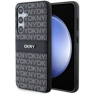 DKNY DKHCS24SPRTHSLK S24 S921 czarny/black hardcase Leather Mono Stripe & Metal Logo