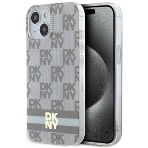 DKNY DKHMP15MHCPTSE iPhone 15 Plus /14 Plus 6.7 beżowy/beige hardcase IML Checkered Mono Pattern & Printed Stripes MagSafe