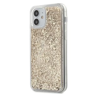 Guess GUHCP12SLG4GSLG iPhone 12 mini 5,4 złoty/gold hardcase 4G Liquid Glitter