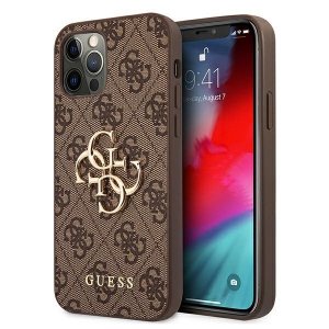 Guess GUHCP12M4GMGBR iPhone 12/12 Pro 6,1 brązowy/brown hardcase 4G Big Metal Logo