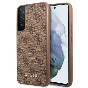 Guess GUHCS22SG4GFBR S22 S901brązowy/brown hard case 4G Metal Gold Logo
