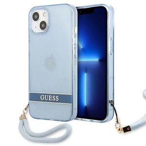 Guess GUHCP13SHTSGSB iPhone 13 mini 5,4niebieski/blue hardcase Translucent Stap