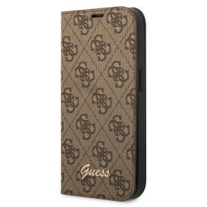 Guess GUBKP14XHG4SHW iPhone 14 Pro Max6,7 brązowy/brown book 4G Vintage Gold Logo