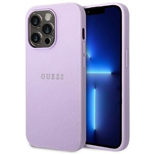 Guess GUHCP14LPSASBPU iPhone 14 Pro 6,1 fioletowy/purple Saffiano Strap