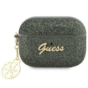 Guess GUAP2GLGSHA AirPods Pro 2 (2022/2023) cover zielony/kaki Glitter Flake 4G Charm