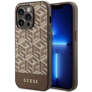 Guess GUHMP14XHGCFSEW iPhone 14 Pro Max 6.7 brązowy/brown hard case GCube Stripes MagSafe