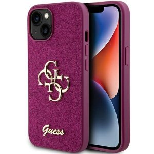 Guess GUHCP15SHG4SGU iPhone 15 / 14 / 13 6.1 fioletowy/purple hardcase Glitter Script Big 4G