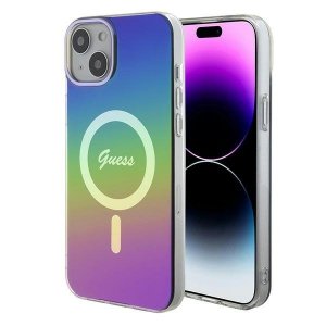 Guess GUHMP15MHITSK iPhone 15 Plus / 14 Plus 6.7 wielokolorowy/rainbow hardcase IML Iridescent MagSafe