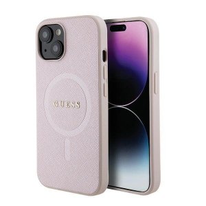 Guess GUHMP15SPSAHMCP iPhone 15 / 14 / 13 6.1 różowy/pink hardcase Saffiano MagSafe