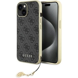 Guess GUHCP15SGF4GGR iPhone 15 / 14 / 13 6.1 szary/grey hardcase 4G Charms Collection
