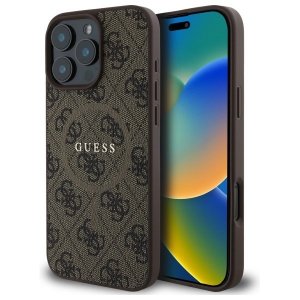 Guess GUHMP16XG4GFRW iPhone 16 Pro Max 6.9 brązowy/brown hardcase 4G Ring Classic Logo MagSafe