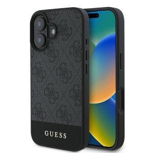 Guess GUHCP16MG4GLGR iPhone 16 Plus 6.7 szary/grey hardcase 4G Bottom Stripe