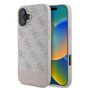 Guess GUHCP16MG4GLPI iPhone 16 Plus 6.7różowy/pink hardcase 4G Bottom Stripe