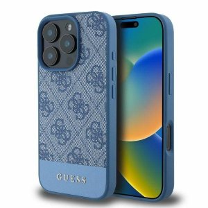 Guess GUHCP16XG4GLBL iPhone 16 Pro Max6.9 niebieski/blue hardcase 4G Bottom Stripe