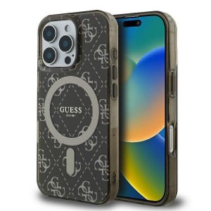 Guess GUHMP16LH4DTEW iPhone 16 Pro 6.3 brązowy/brown hardcase IML 4G Background MagSafe