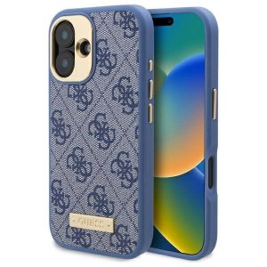 Guess GUHMP16SU4GPRB iPhone 16 6.1 niebieski/blue hardcase 4G Logo Plate MagSafe