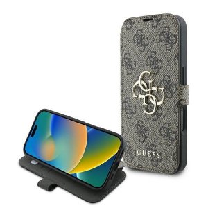 Guess GUBKP16M4GMGBR iPhone 16 Plus6.7 brązowy/brown book 4G Metal Logo