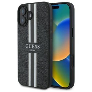 Guess GUHMP16SP4RPSK iPhone 16 6.1      czarny/black hardcase 4G Printed Stripes MagSafe